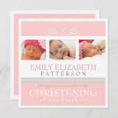  Zwirl Foto Collage Christening Uitnodiging (Voorkant / Achterkant)