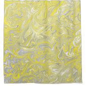 Zwirl Geel en Grijs Douchegordijn (Voorkant)