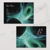 ZWIRL MONOGRAM Levendige zwarte grijze grijs Visitekaartje (Voorkant / Achterkant)