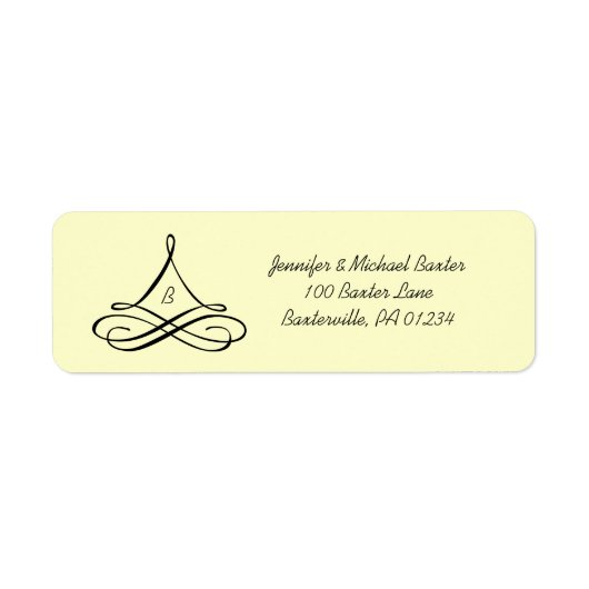Zwirl Ornament Address Label Stickers (Voorkant)