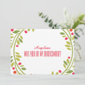 Zwirl Pattern Ben je mijn bruidsmeisje? Kaart (Staand voorkant)