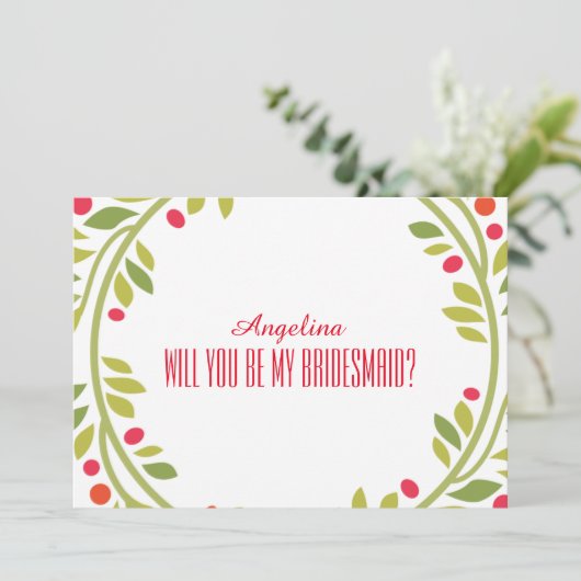 Zwirl Pattern Ben je mijn bruidsmeisje? Kaart (Staand voorkant)