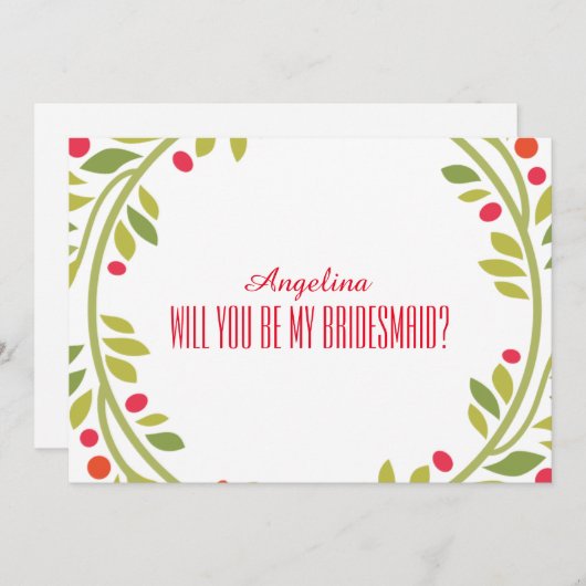 Zwirl Pattern Ben je mijn bruidsmeisje? Kaart (Voorkant / Achterkant)