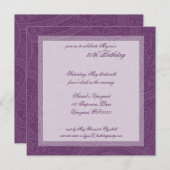 Zwirl Pattern Birthday Party Invitations Kaart (Voorkant / Achterkant)