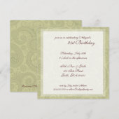 Zwirl Pattern Birthday Party Invitations Kaart (Voorkant / Achterkant)