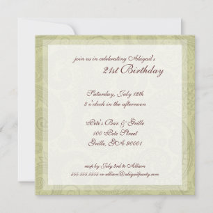 Zwirl Pattern Birthday Party Invitations Kaart