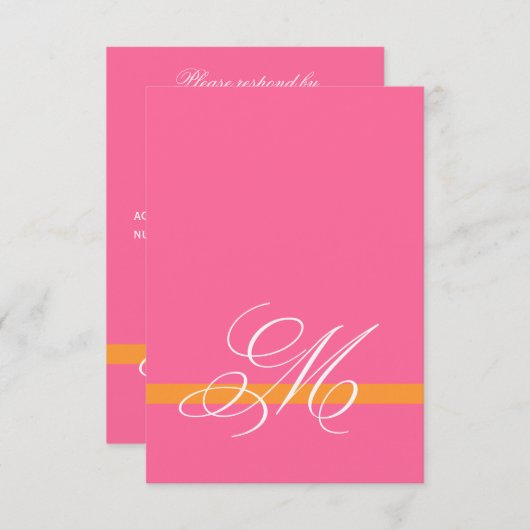 Zwirl Pink Silver RSVP Square Invites (Voorkant / Achterkant)