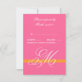 Zwirl Pink Silver RSVP Square Invites (Achterkant)