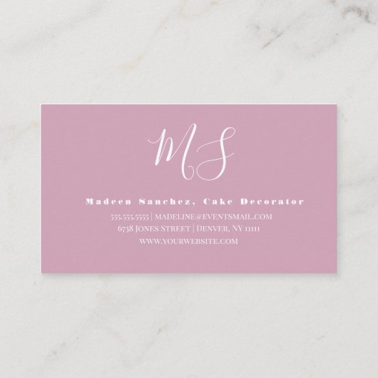 Zwirl Stripes Homemade Cake Bakkerroze Visitekaartje (Achterkant)