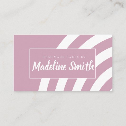 Zwirl Stripes Homemade Cake Bakkerroze Visitekaartje (Voorkant)