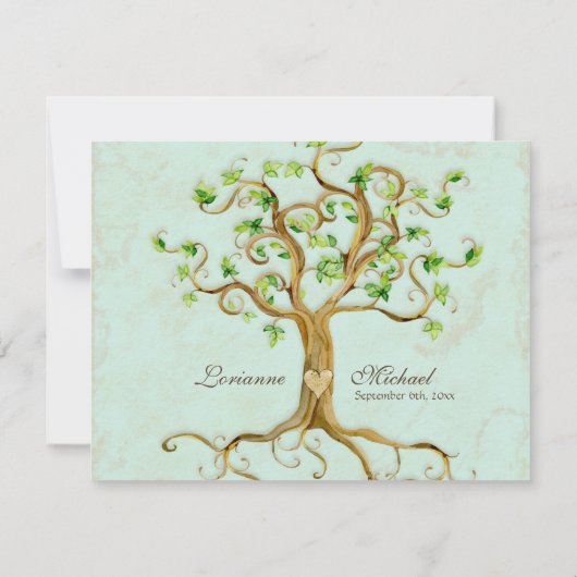 Zwirlboomwortel Verouderde Aqua Ontvangst nodigt u Kaart (Achterkant)