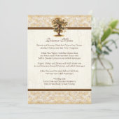 Zwirlboomwortels Antiqued Parchment Wedding Menu (Staand voorkant)