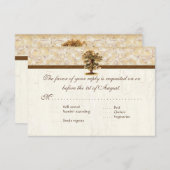 Zwirlboomwortels Antiqued Parchment Wedding RSVP Kaartje (Voorkant / Achterkant)