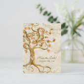 Zwirlboomwortels Antiqued Parchment Wedding Save Aankondigingskaart (Staand voorkant)