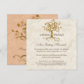 Zwirlboomwortels Antiqued Parchment Wedding Save Kaart (Voorkant / Achterkant)