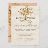 Zwirlboomwortels Antiqued Parchment Wedding Save Save The Date (Voorkant / Achterkant)