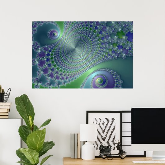Zwirler - Fractal Poster (Thuiskantoor)