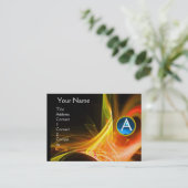 ZWIRLGEM MONOGRAM Levendig zwart geel blauw Visitekaartje (Staand voorkant)