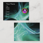 ZWIRLGEM MONOGRAM Levendig zwart-groen paars Visitekaartje (Voorkant / Achterkant)