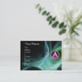 ZWIRLGEM MONOGRAM Levendig zwart-groen paars Visitekaartje (Staand voorkant)