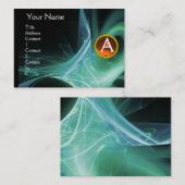 ZWIRLGEM MONOGRAM Levendig zwart groen sinaasappel Visitekaartje (Voorkant / Achterkant)