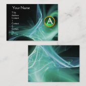 ZWIRLGEM MONOGRAM Levendig zwart groen Visitekaartje (Voorkant / Achterkant)