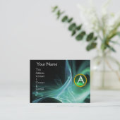 ZWIRLGEM MONOGRAM Levendig zwart groen Visitekaartje (Staand voorkant)