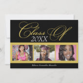 Zwirly Black/Gold 3 Aankondiging foto-Afstuderen (Voorkant)