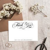 Zwirly Elegant Blank Foto Weddenschap Hartelijk da Bedankkaart