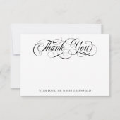 Zwirly Elegant Blank Foto Weddenschap Hartelijk da Bedankkaart (Achterkant)