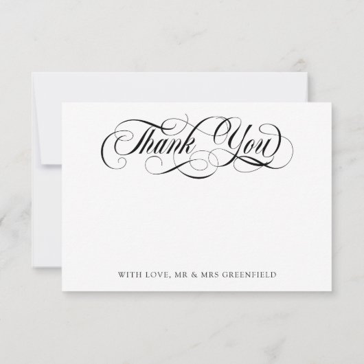 Zwirly Elegant Blank Foto Weddenschap Hartelijk da Bedankkaart (Achterkant)