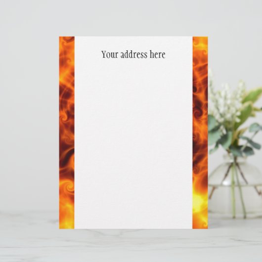 Zwirly Flames Briefhoofd Sjabloon (Staand voorkant)