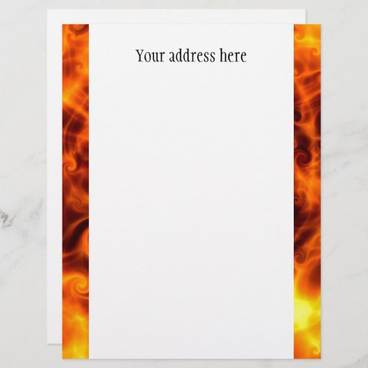 Zwirly Flames Briefhoofd Sjabloon (Voorkant / Achterkant)