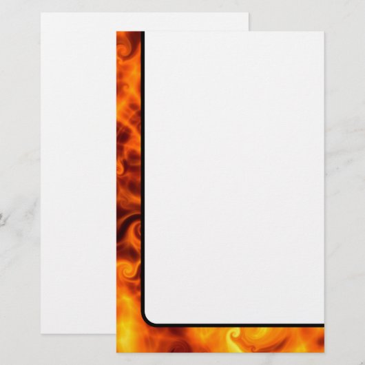 Zwirly Flames Briefpapier (Voorkant / Achterkant)