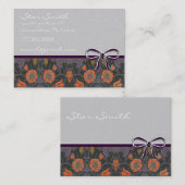 Zwirly Floral Oranje en Plum Visitekaartje (Voorkant / Achterkant)