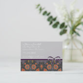 Zwirly  Floral Oranje en Plum Visitekaartje (Staand voorkant)