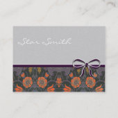 Zwirly  Floral Oranje en Plum Visitekaartje (Achterkant)