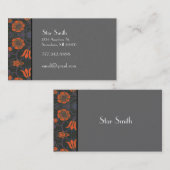 Zwirly Floral Oranje en Plum Visitekaartje (Voorkant / Achterkant)