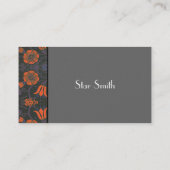 Zwirly Floral Oranje en Plum Visitekaartje (Achterkant)