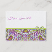 Zwirly Floral Paisly Raspberry en Limoen Visitekaartje (Achterkant)