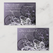 Zwirly Florals Paars Visitekaartje (Voorkant / Achterkant)
