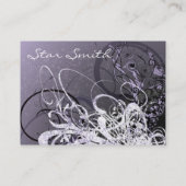 Zwirly Florals Paars Visitekaartje (Achterkant)