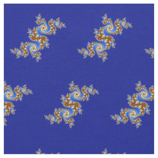 Zwirly Fractal Blue Stof (Close Up)