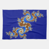 Zwirly Fractal Blue Theedoek (Horizontaal)