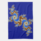 Zwirly Fractal Blue Theedoek (Verticaal)