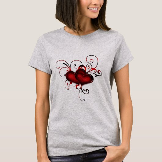 Zwirly Heart Dames T-Shirt (Voorkant)