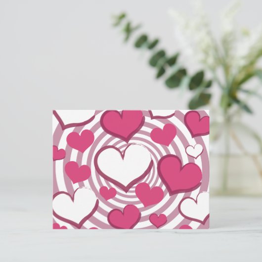 Zwirly Hearts Briefkaart (Staand voorkant)