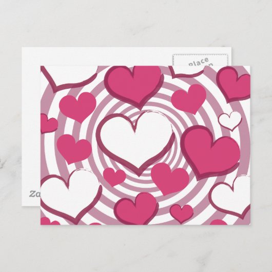 Zwirly Hearts Briefkaart (Voorkant / Achterkant)