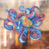 Zwirly Octopus Raamsticker (Vel 2)