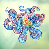 Zwirly Octopus Raamsticker (Vel 3)